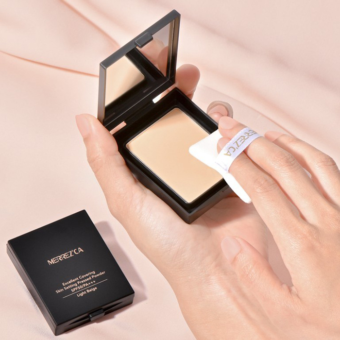 แป้งพัฟ Merrez'ca Excellent Covering Skin Setting Pressed Powder